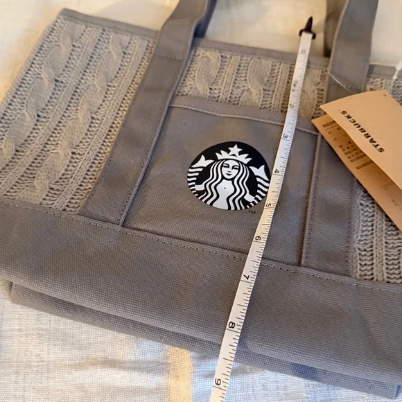 Starbucks Gray Cable Knit Canvas Tote Bag - Taiwan Exclusive Edition NWT - Picture 10 of 12
